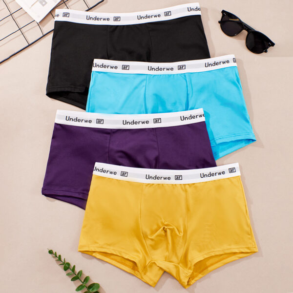 Basic men's underwear smooth breathable boxers boxers letter mid-waist shorts factory