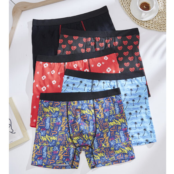 Men's underwear Cotton summer thin breathable comfortable printed boxer shorts Fashion mid-waist skin-friendly men's boxers