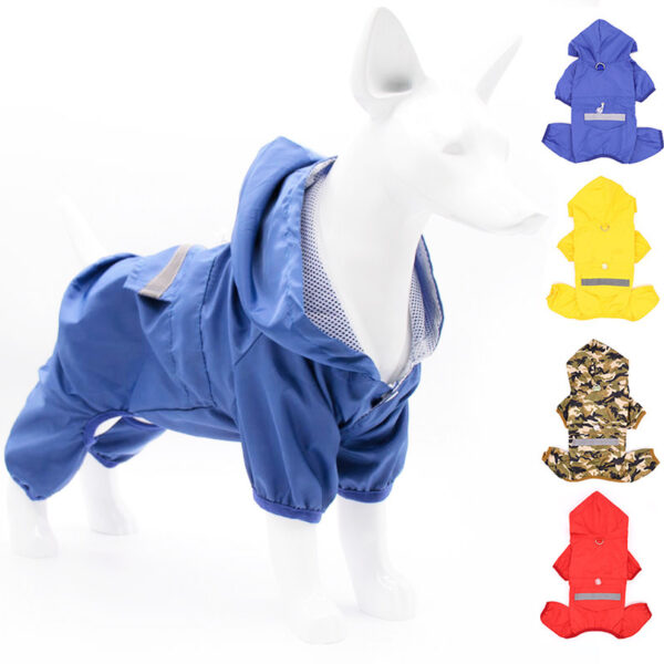 Dog raincoat Cat waterproof poncho integrated pet clothing Dog clothing